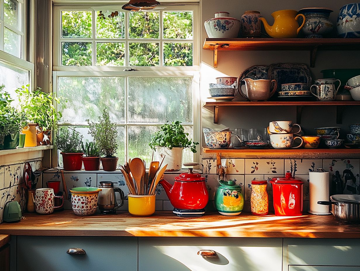 Vintage kitchenware neatly stored for preservation