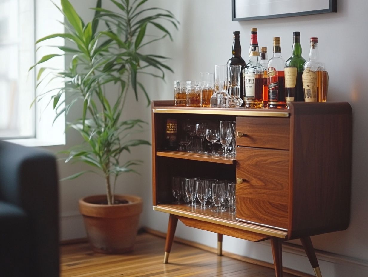 A collection of vintage bar carts displayed as an example