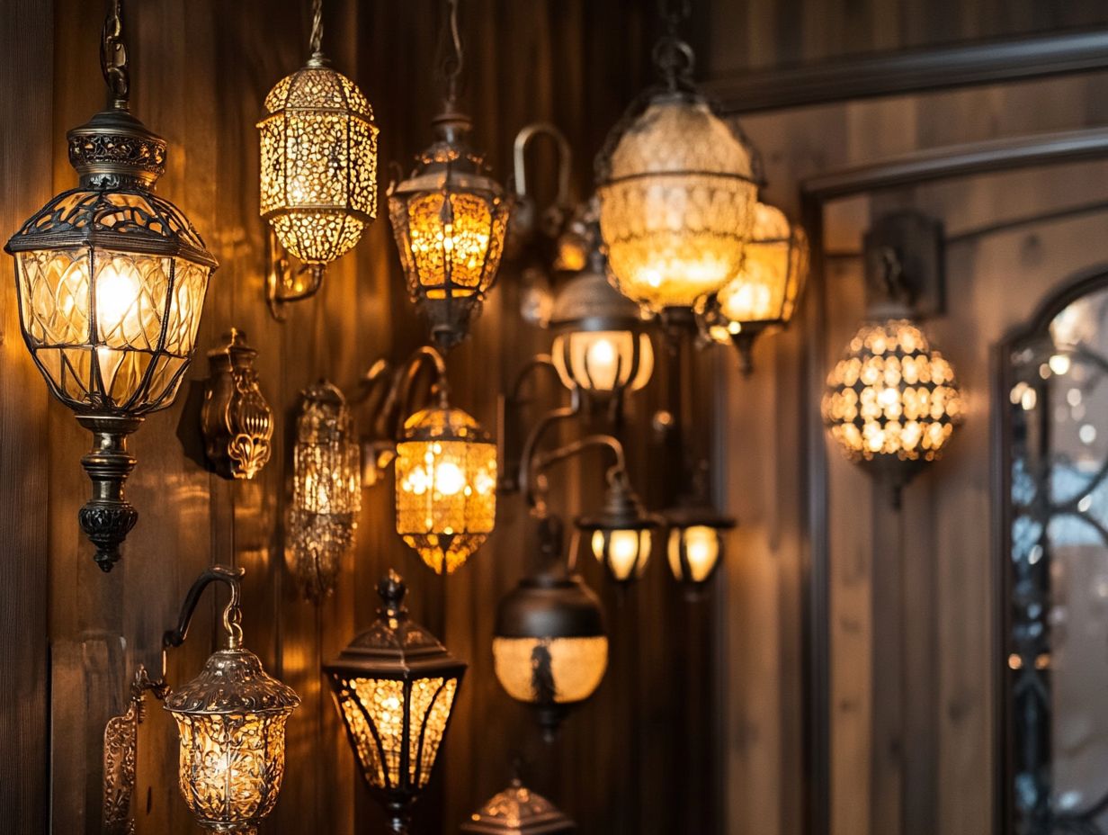 Image of vintage light fixtures showcasing style and charm