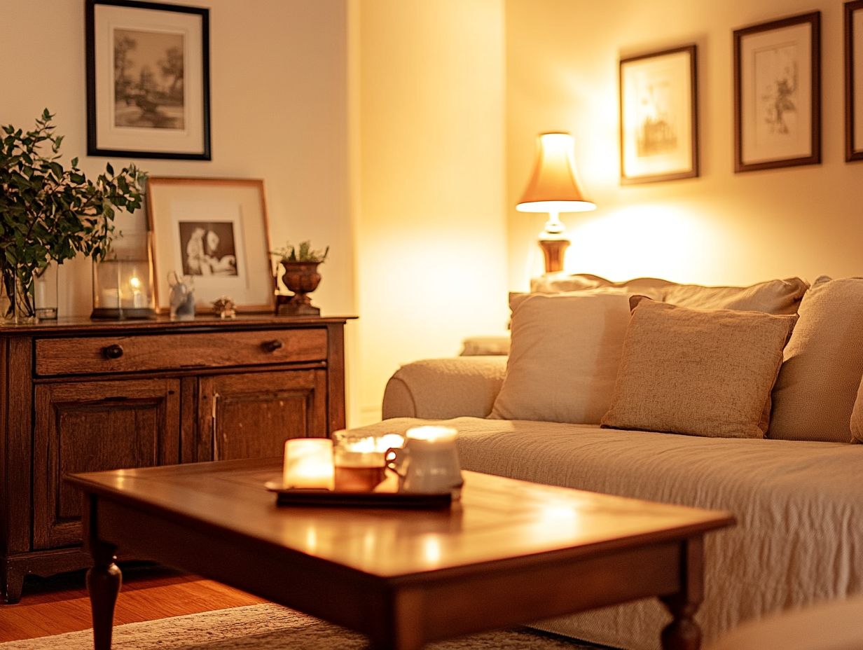 A beautifully styled vintage sideboard in a cozy living room setting