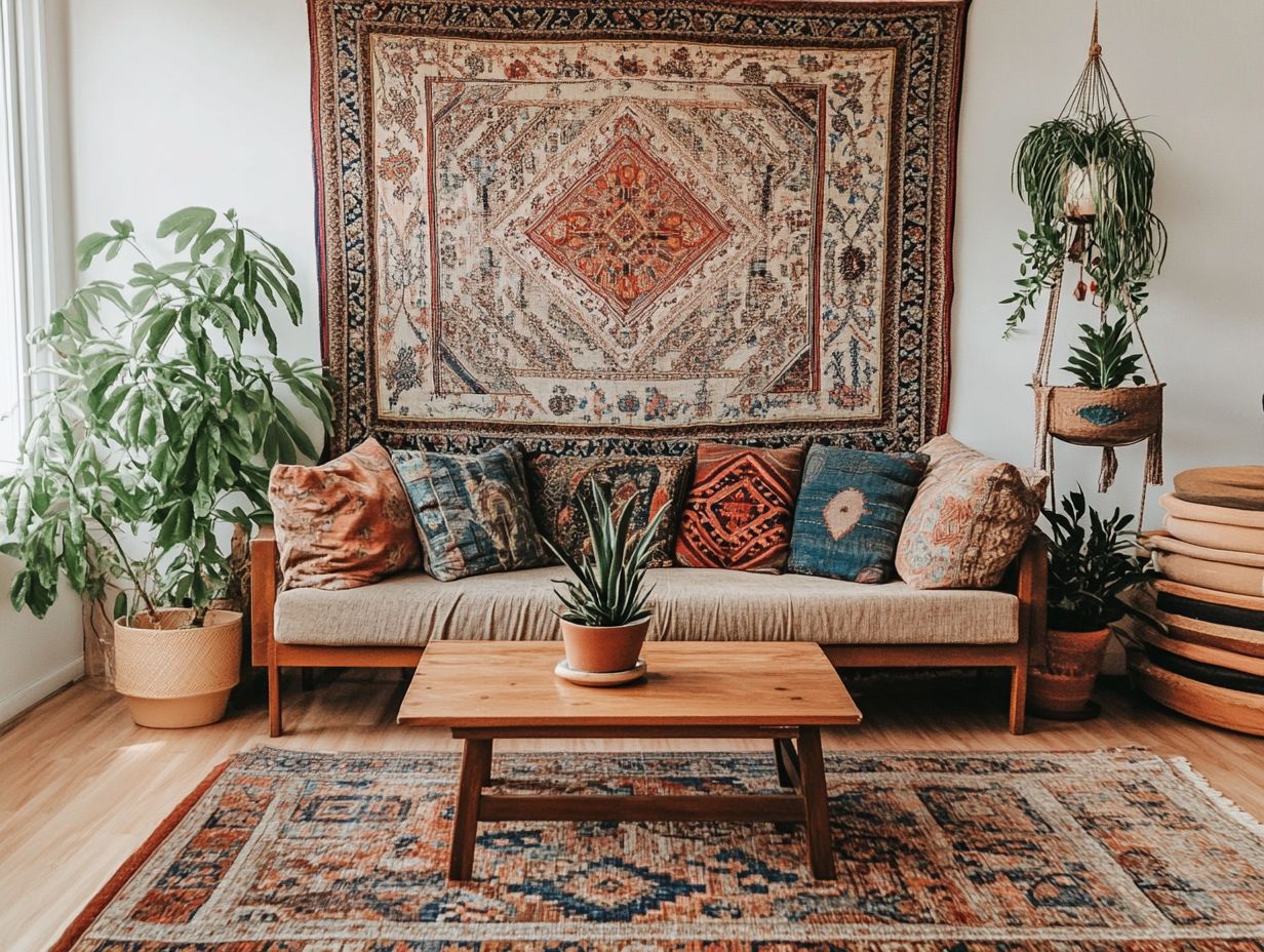 A selection of popular vintage tapestries showcasing different styles for a living room