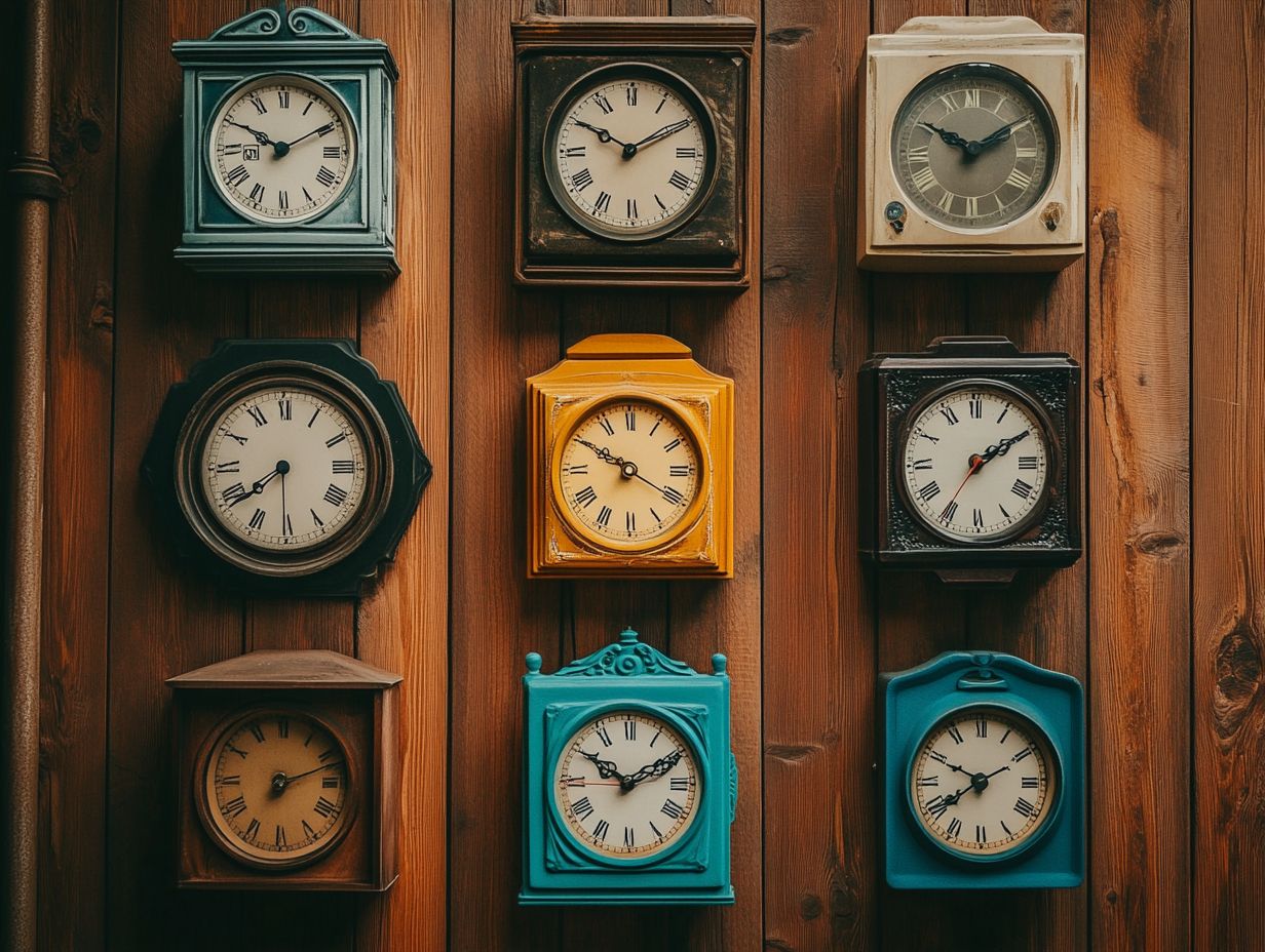 Vintage wall clock in a home office setting