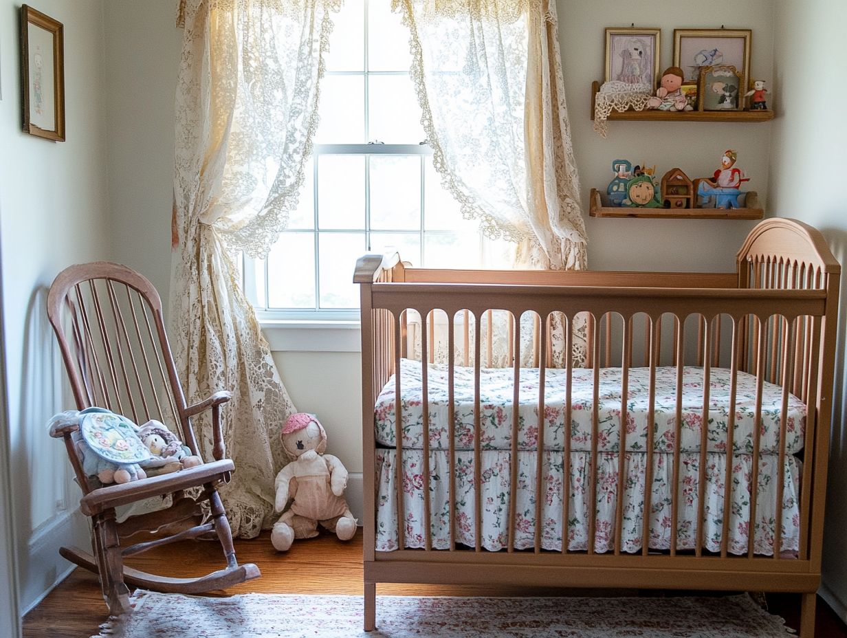 An example of a beautifully designed vintage nursery with practical storage solutions